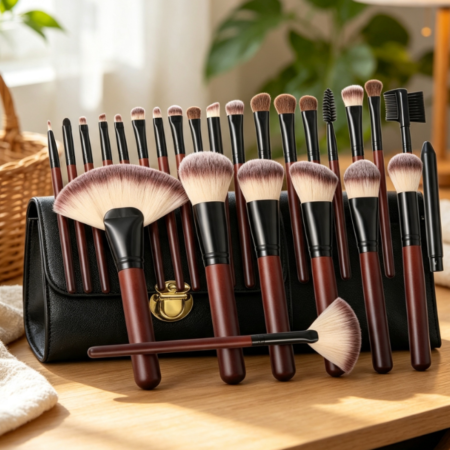 26-Piece Makeup Brush Set With Dual Storage Pouches
