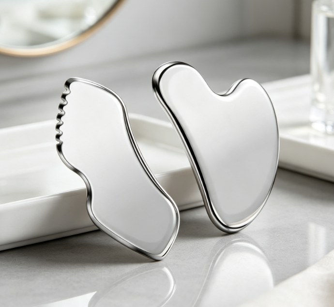 Stainless Steel Facial Gua Sha Tool for Contouring and De-puffing