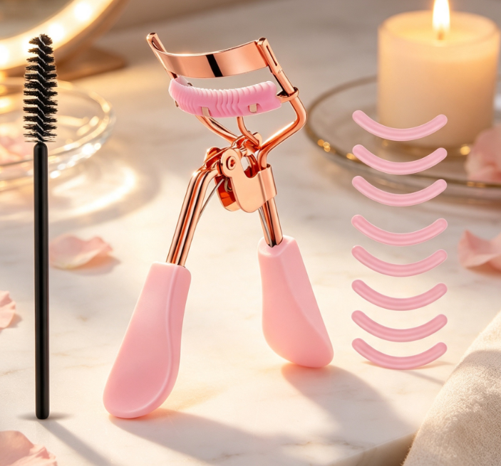 Cute Plastic Eyelash Curler with Silicone Pad (Pinch-free) - Image 2