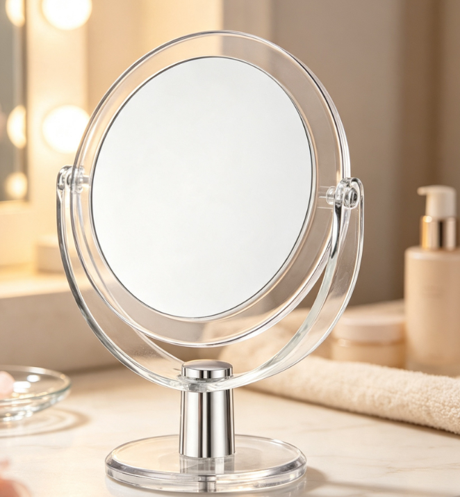 Double-Sided 15x Magnification Makeup Mirror With 360° Swivel And Stand - Image 2