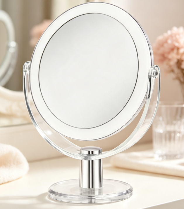 Double-Sided 15x Magnification Makeup Mirror With 360° Swivel And Stand