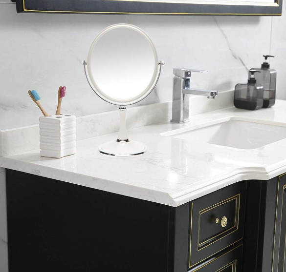 Vintage-Style Double-Sided Swivel Tabletop Mirror With 3x Magnification - Image 2