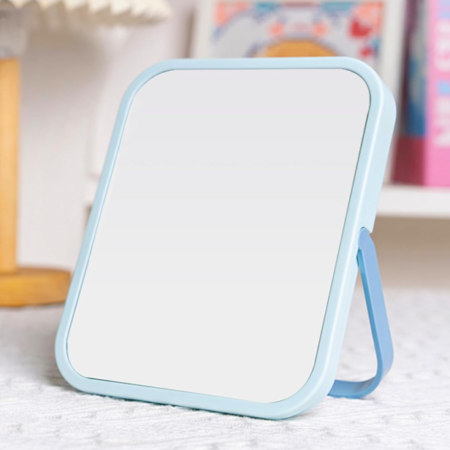 Portable Travel Desktop Mirror With U-Shaped Stand And Hanging Hole