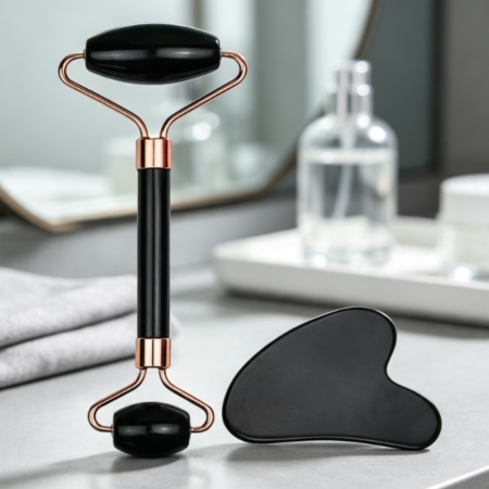 Resin Facial Roller and Gua Sha Tool for De-puffing Massage