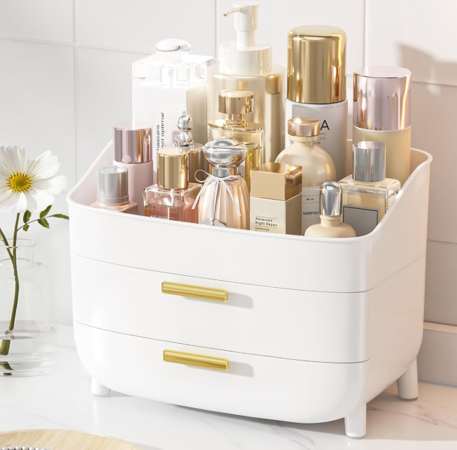 3-Tier Non-Slip Cosmetic Organizer With Drawers