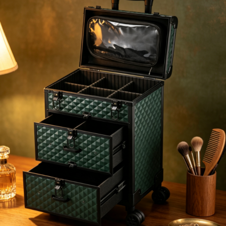 Professional Rolling Makeup Trolley with Drawers and Handle