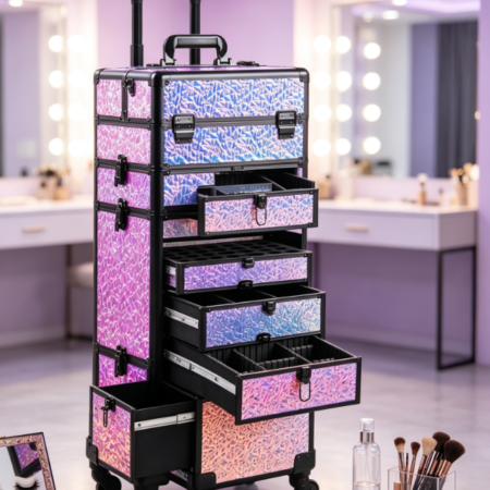 Rolling Makeup Trolley with Drawers for Beauty and Nail Art