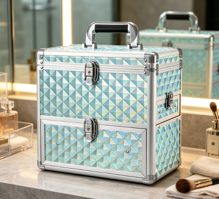 Makeup and Nail Art Case with Drawers, Mirror, and Accessory Storage - Image 2