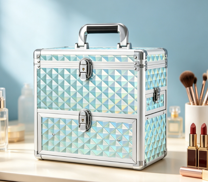 Makeup and Nail Art Case with Drawers, Mirror, and Accessory Storage