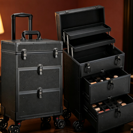 Rolling Beauty and Nail Art Trolley with Two Large Drawers