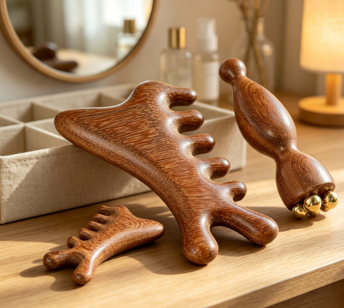 Sandalwood Hair-Growth Comb & Copper-Tip Eye Massage Set