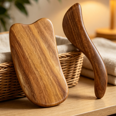 Sandalwood Facial Gua Sha Board for Stress-Relief Massage