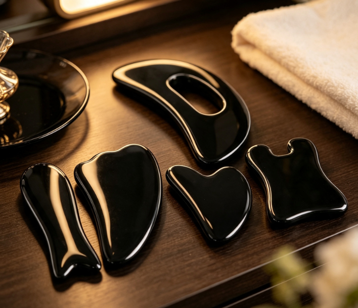 5-Piece Jade & Resin Gua Sha Set for Face and Body - Image 2