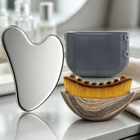 Stainless Steel Gua Sha & Massage Brush Sculpting Set