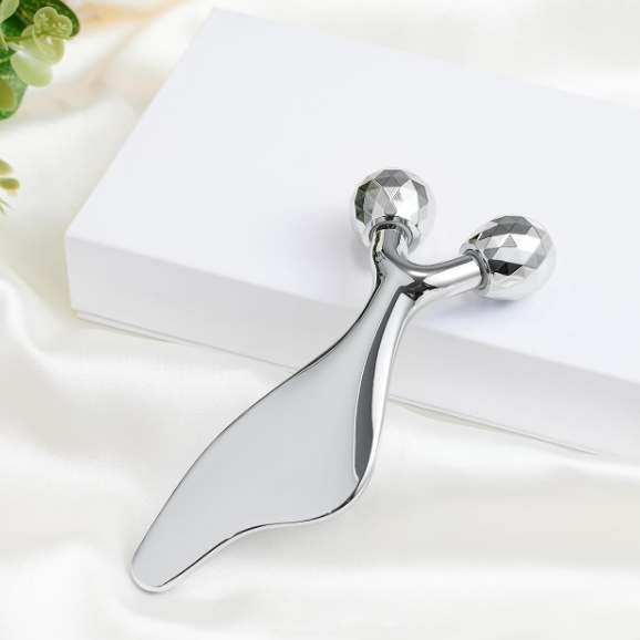 Metal 3D Facial Roller & Gua Sha Lifting Set - Image 2