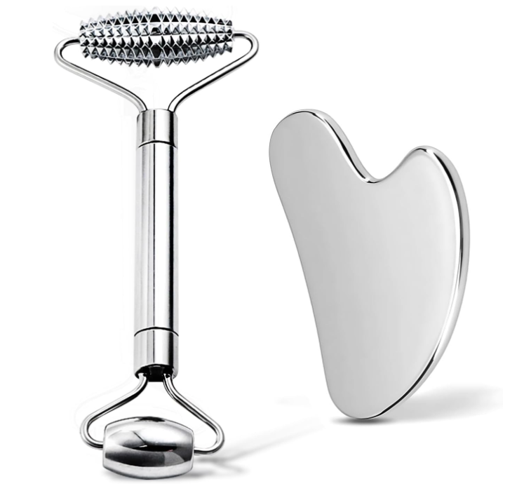 3-in-1 Stainless Steel Roller & Gua Sha Eye Massage Tool - Image 2