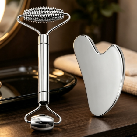 3-in-1 Stainless Steel Roller & Gua Sha Eye Massage Tool