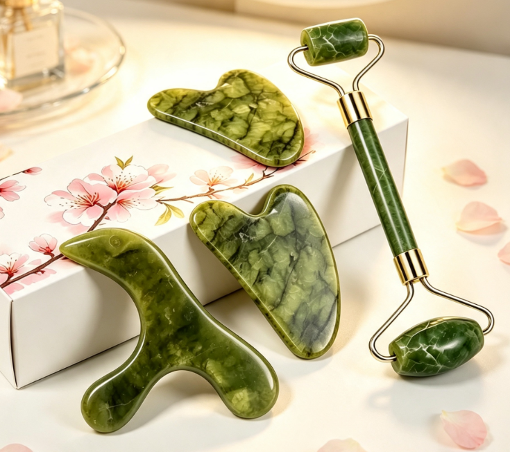 Jade Facial Roller and Gua Sha Tool for Full-Body Massage - Image 2