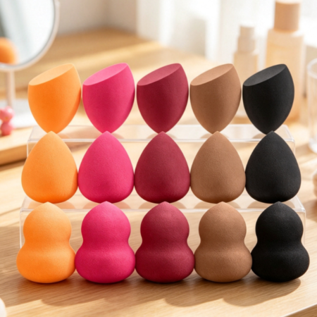 Soft, Multi-Color Makeup Sponge Set (Wet/Dry Use)