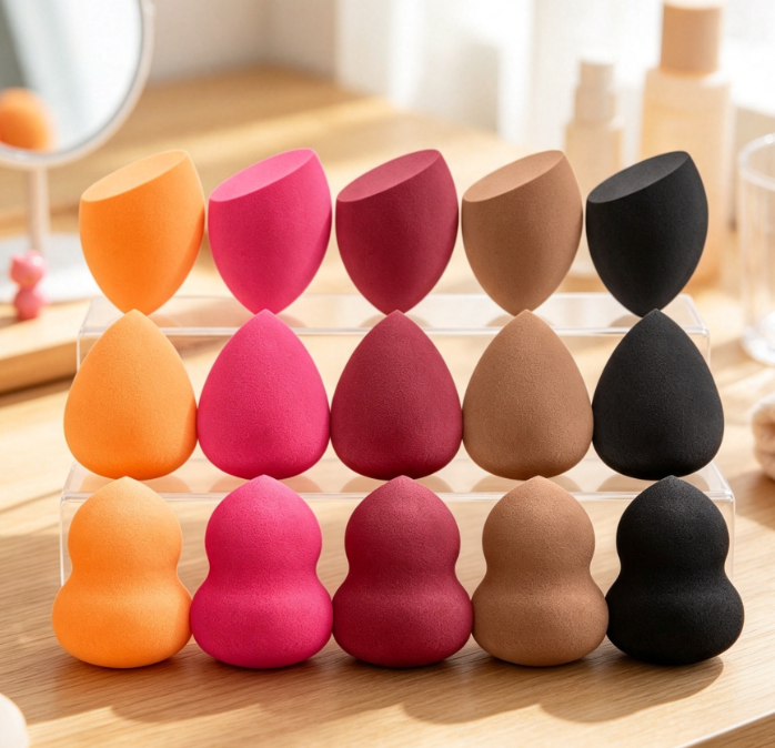 Soft, Multi-Color Makeup Sponge Set (Wet/Dry Use)