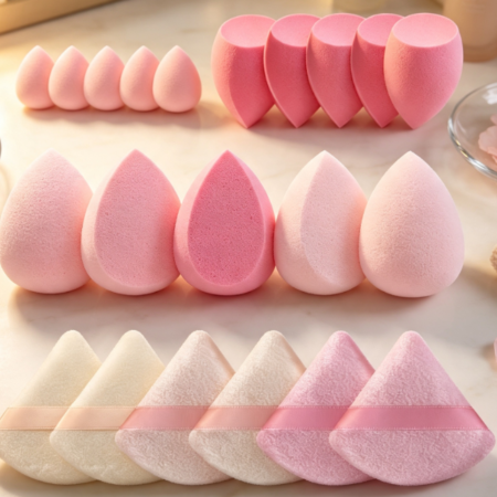 Multi-Color Makeup Sponge Set For Application And Blending