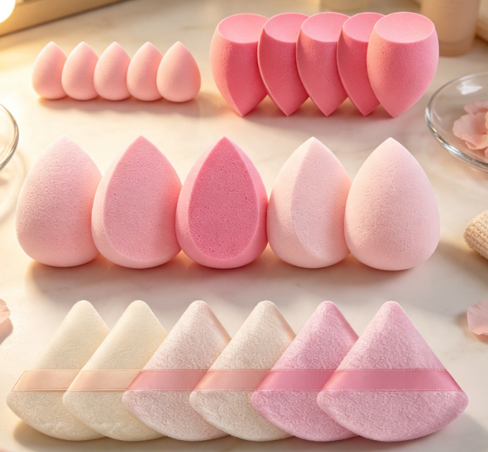 Multi-Color Makeup Sponge Set For Application And Blending