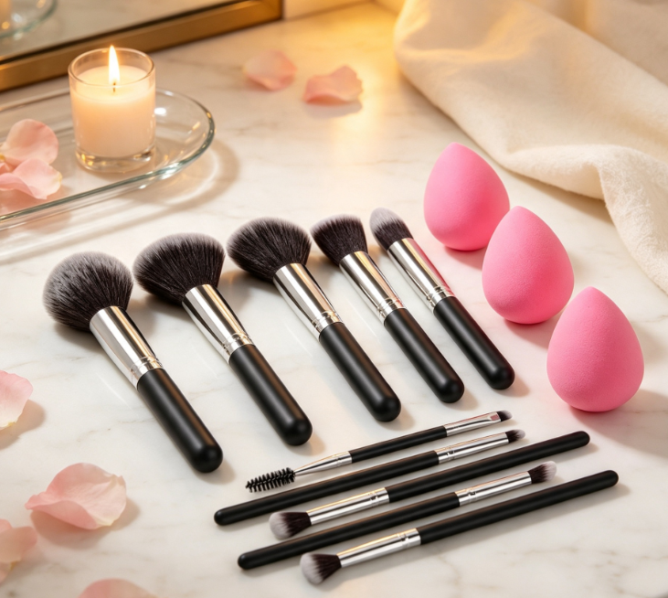 13-Piece Professional Makeup Brush Set With Beauty Sponge - Image 2