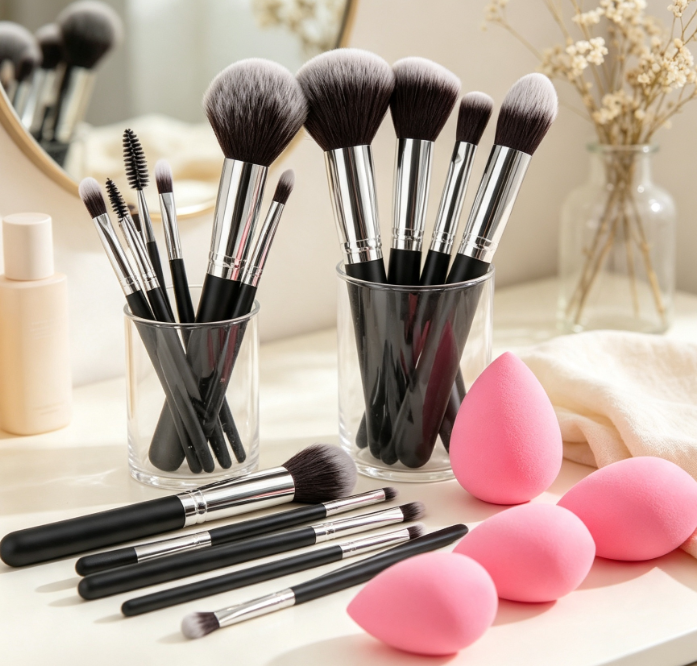 13-Piece Professional Makeup Brush Set With Beauty Sponge
