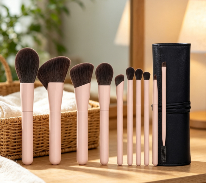 10-Piece Professional Foundation, Contour, And Concealer Brush Set